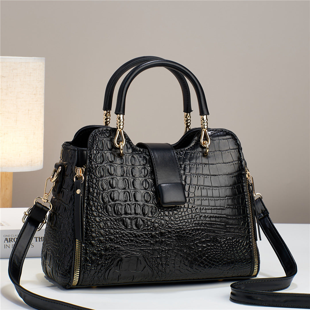 Leather Shoulder Messenger Crocodile Pattern Bag
