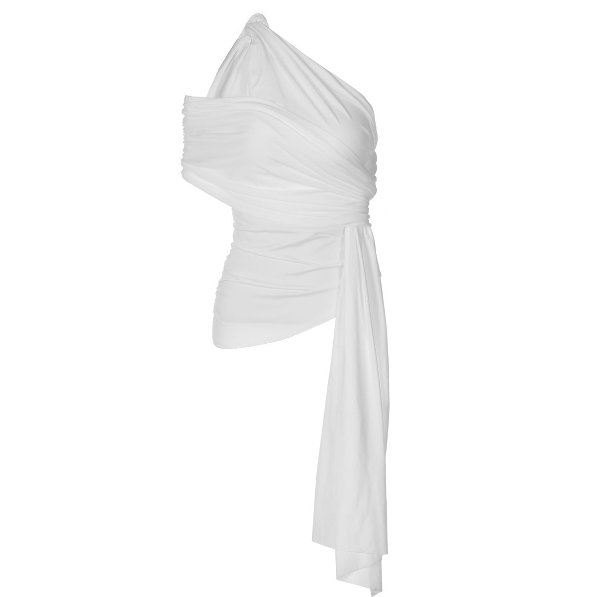 Women's Irregular Sash, Ruched Sleeveless Top