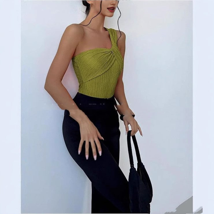Vireous Women's Knitted Sleeveless Jumpsuit