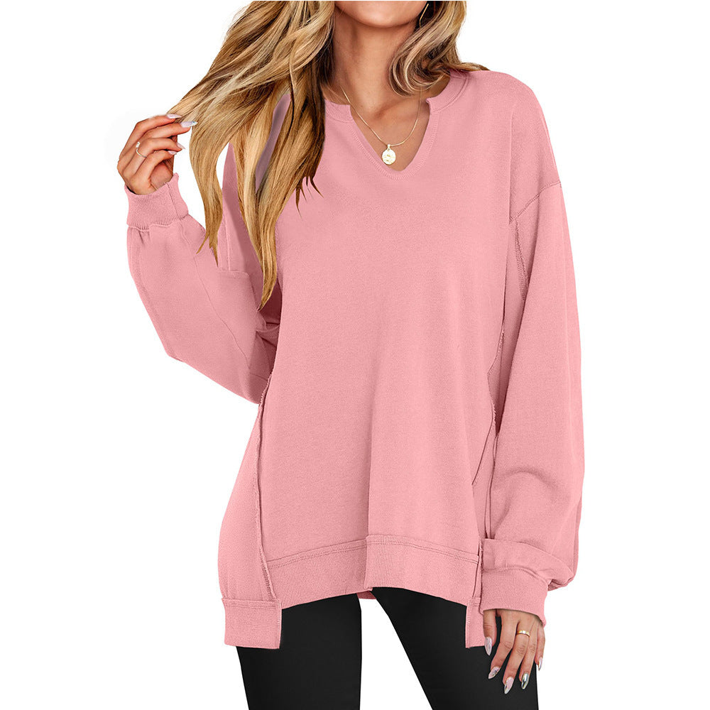 Vireous Colourful French-Stripe Loose Women's Sweatshirt, Plus Sizes