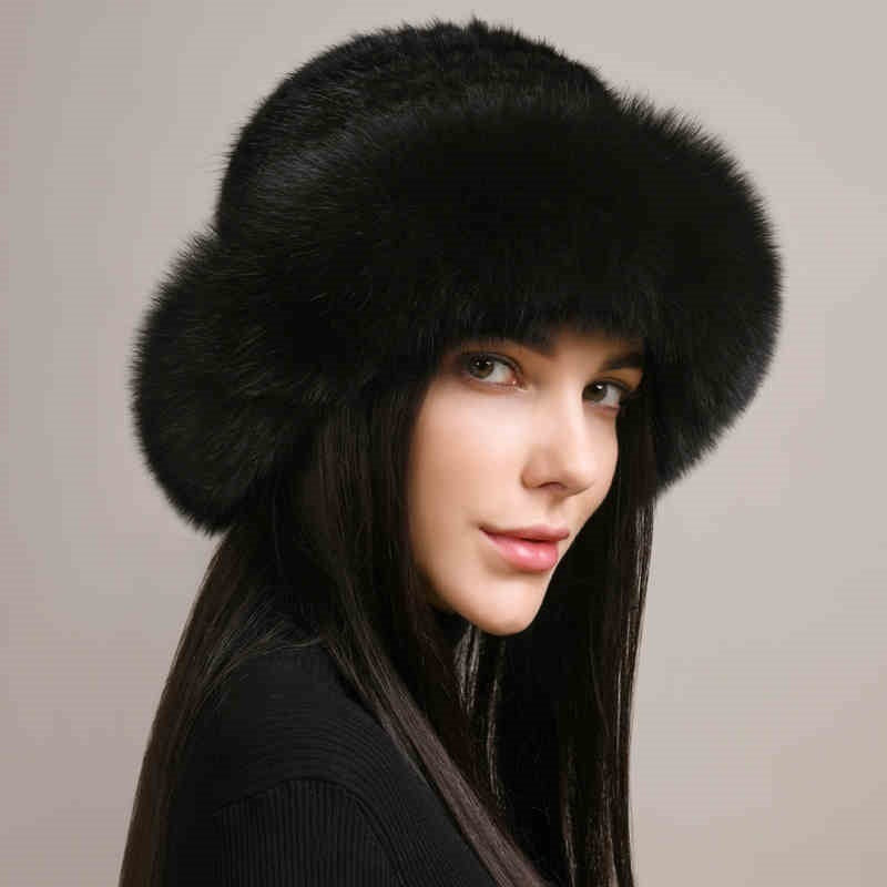 Mink Fur Hat Women's Braided Fur Winter Hat