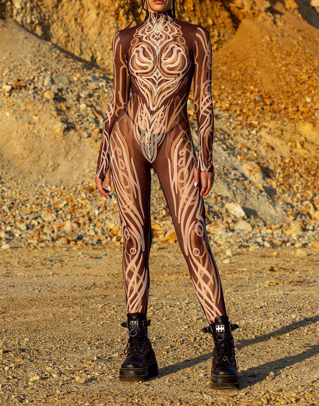 3D Digital Printed One-Piece Women's Party Performance Wear Bodysuit