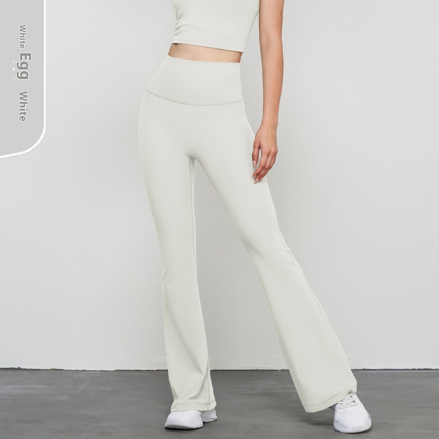 Nude-Feel Wide-Leg Skinny Yoga Pants, High-Waist Sports Leggings