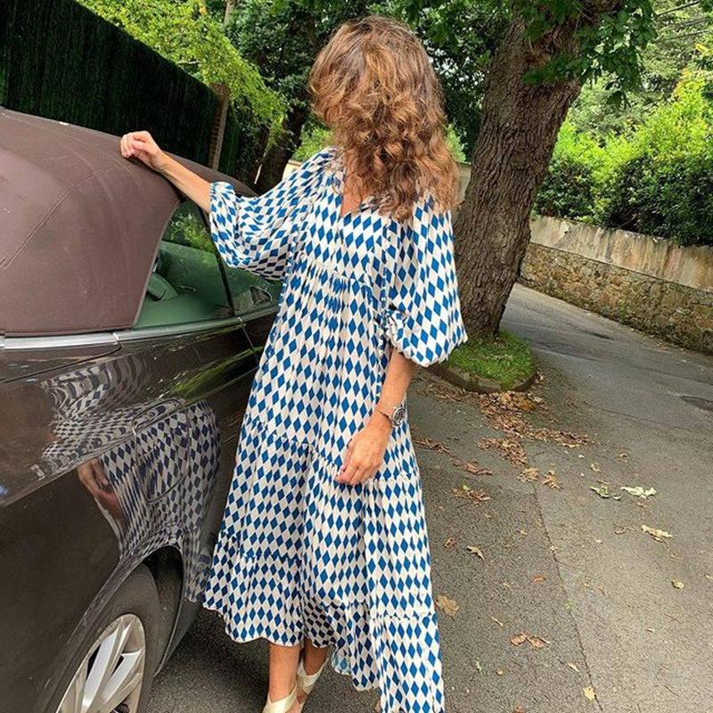 Summer Vintage Printed Boho Long Dress, Multi Designs