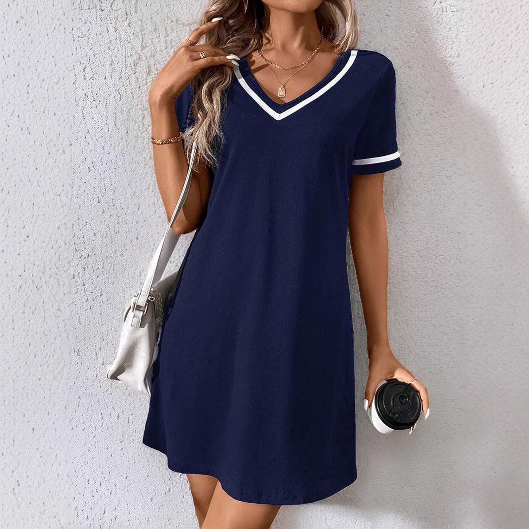 Women's Tennis-Style Dress, Casual Short-Sleeve Dress, Multi Colours