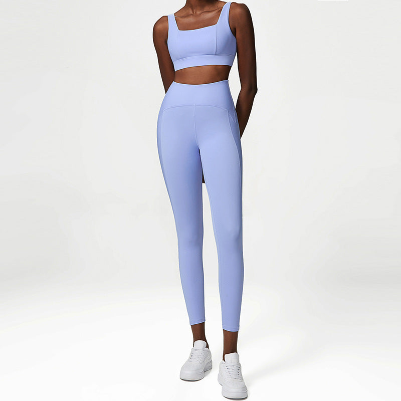 Women's Yoga Two-Piece Clothing Suit, Nude Fitness Activity Wear