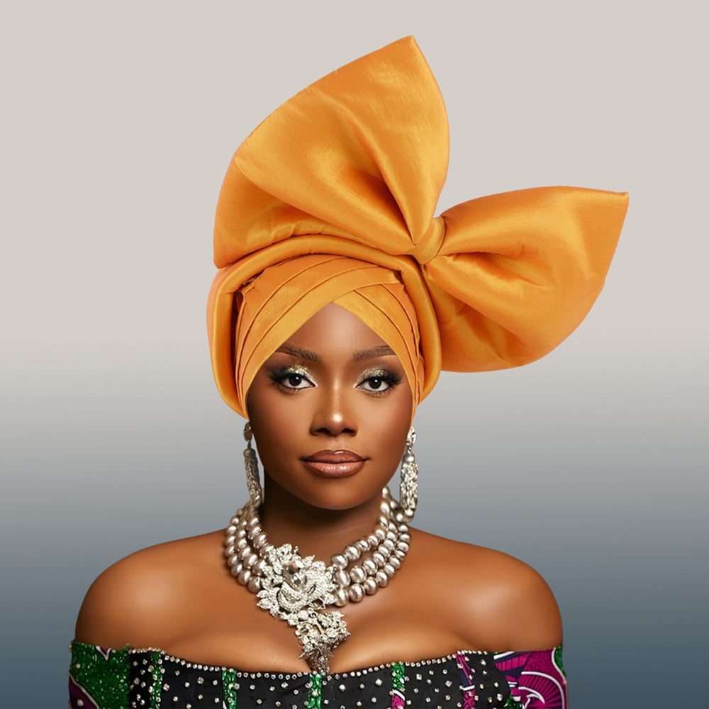 African Headdress Wedding Party Formalwear, Big Bow Hat