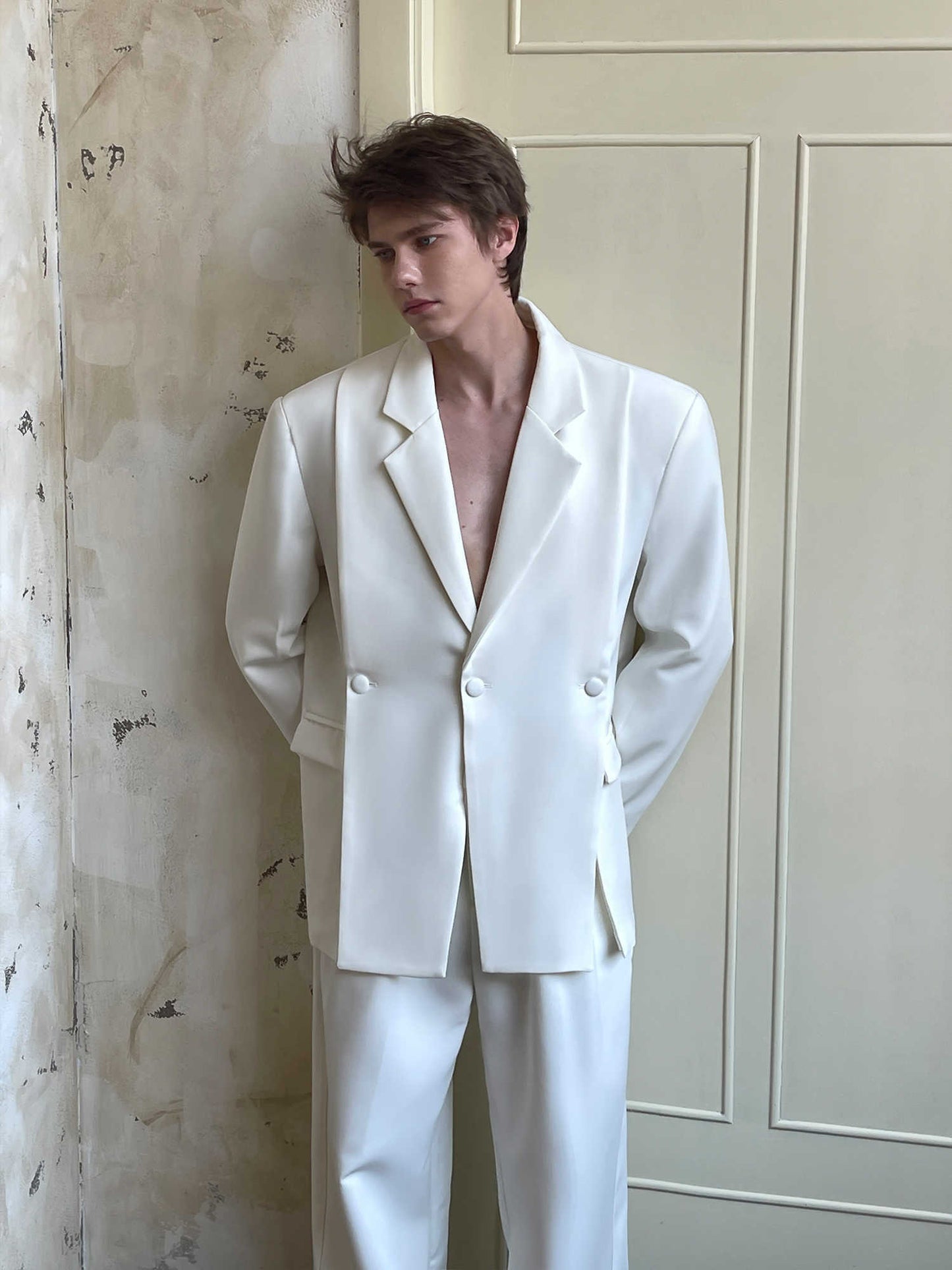 Vireous Avant Garde High Quality Men's White Suit