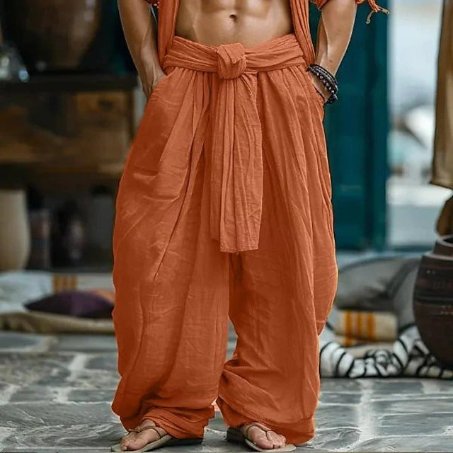 Unisex Linen Trousers, Summer Stretch Yoga Pants