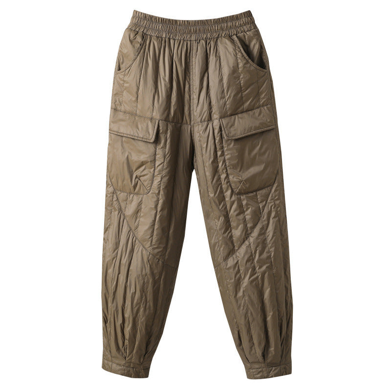 Quilted Cotton Pants, Women's Windproof Warm Sports Pants