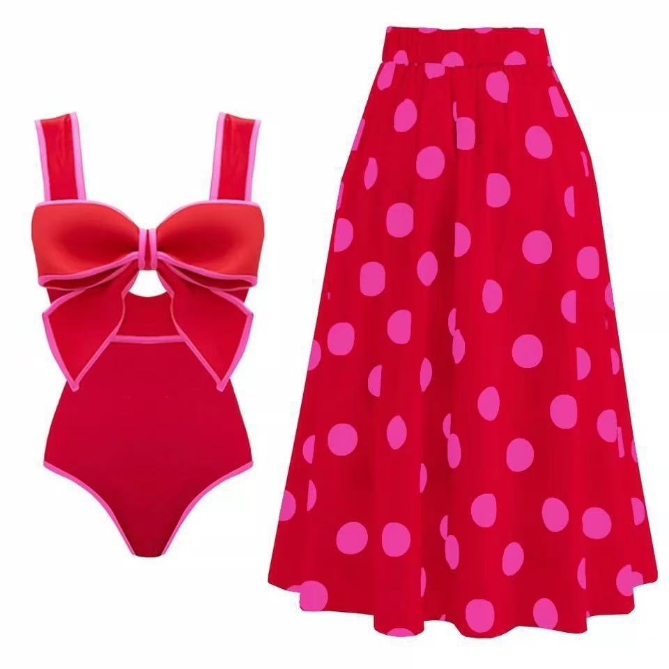 Women's One-Piece Classic Swimsuit with Matching Cover Up Skirt