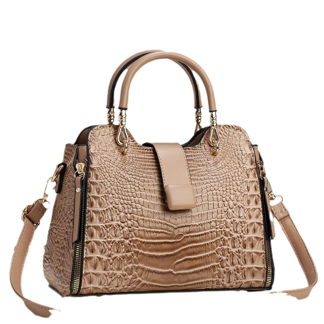 Leather Shoulder Messenger Crocodile Pattern Bag