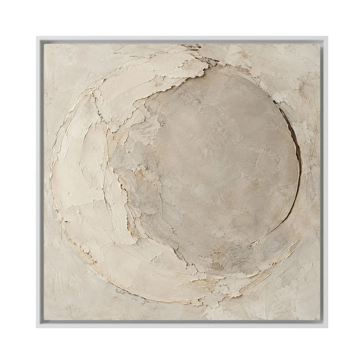 Quiet Limestone Orbit Art Print, Extra Large, White Frame