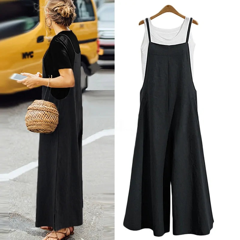Fashion Style Women's Wide-Leg Dungarees