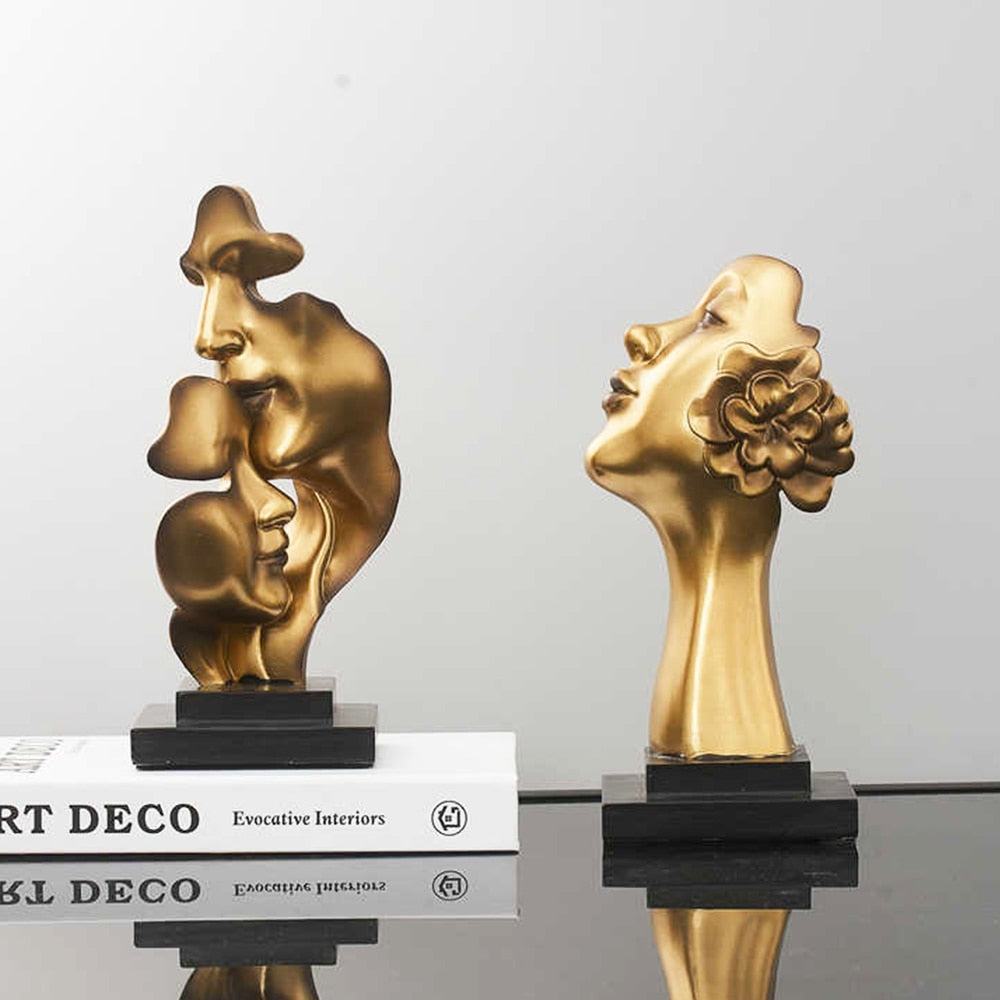 Abstract Face Statue Sculptures and Figurines