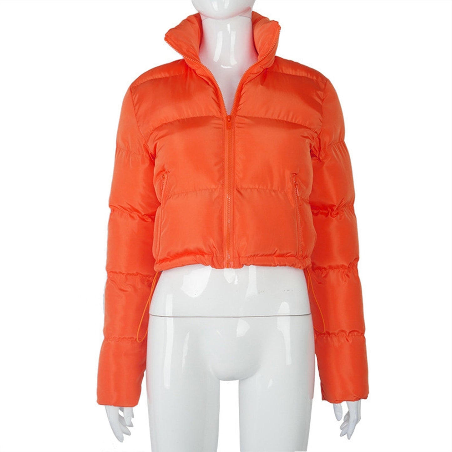 Vireous Women's Cropped High Waist Puffer Jacket
