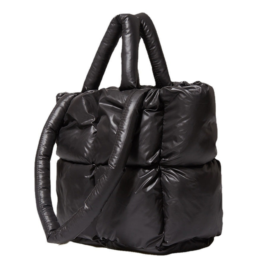 Art Fan Soft Bag Fashion Splicing Shoulder Bag Large, Commuter Tote Bag