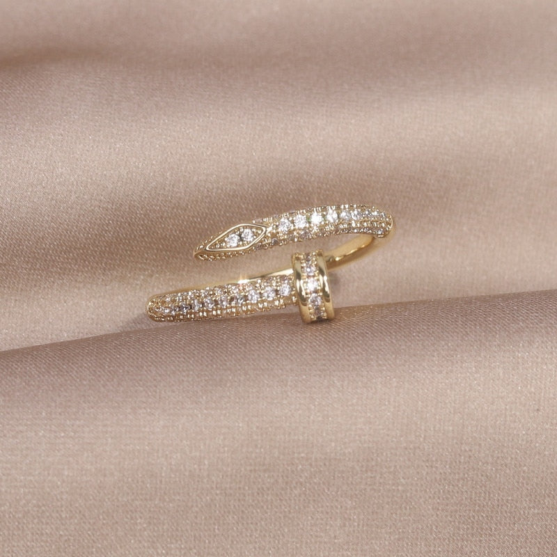 Zirconia Studded Classic Ring, Tension Fit