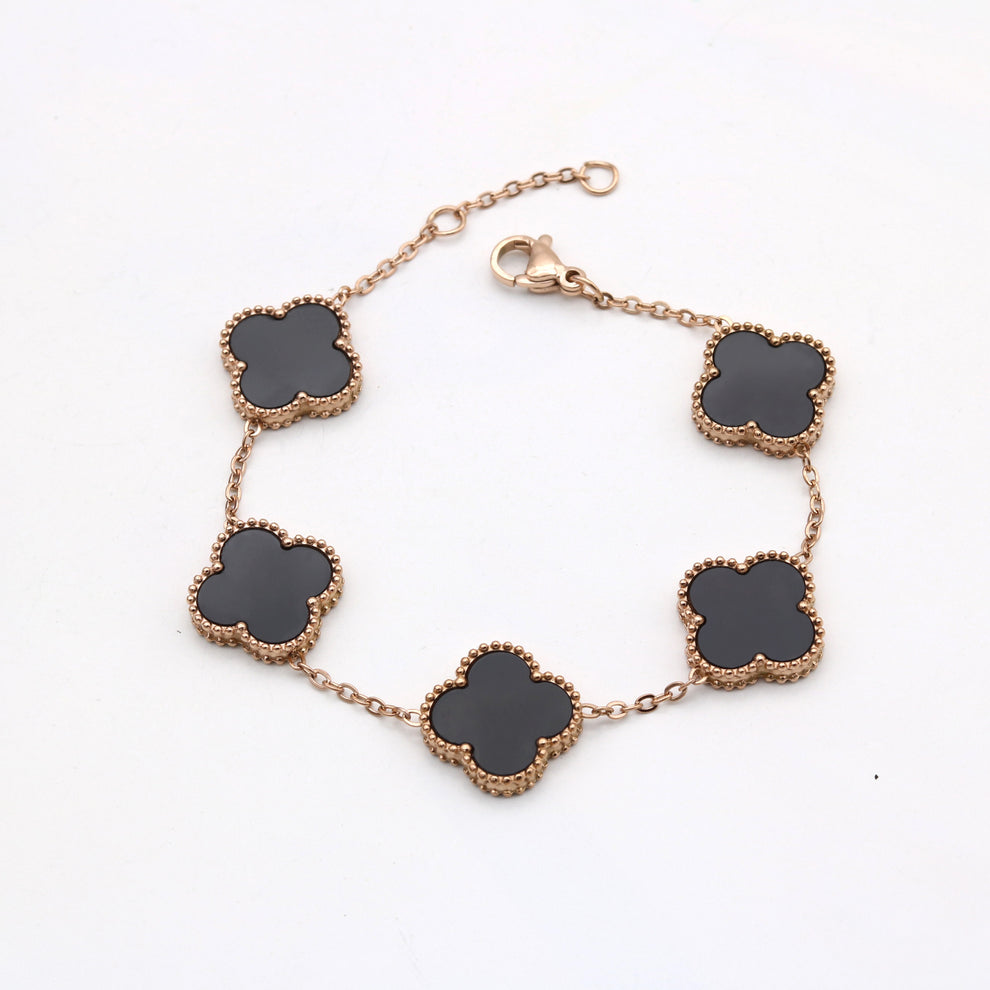 Clover Design Link Bracelet, Multi Colours