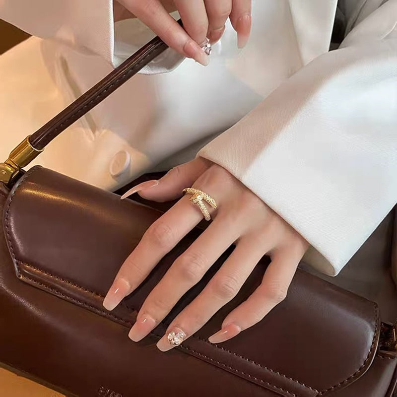 Zirconia Studded Classic Ring, Tension Fit