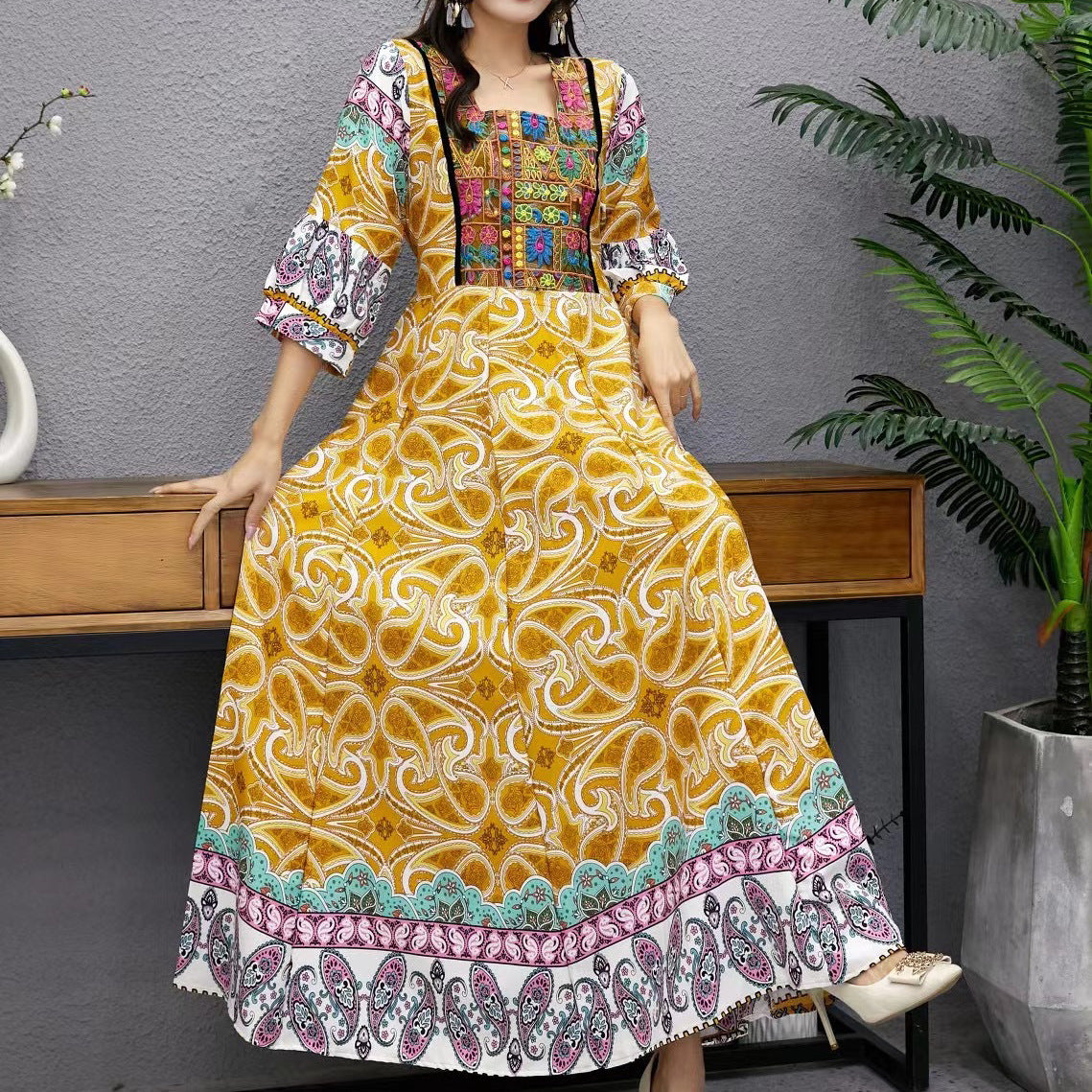 National-Style Dress, Thailand India Nepal Long Cool Hippy Travel Dress