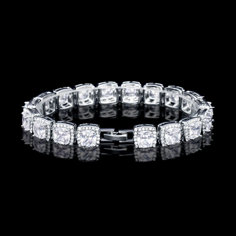 White Gold Tennis Bracelet, 18K Gold Plated