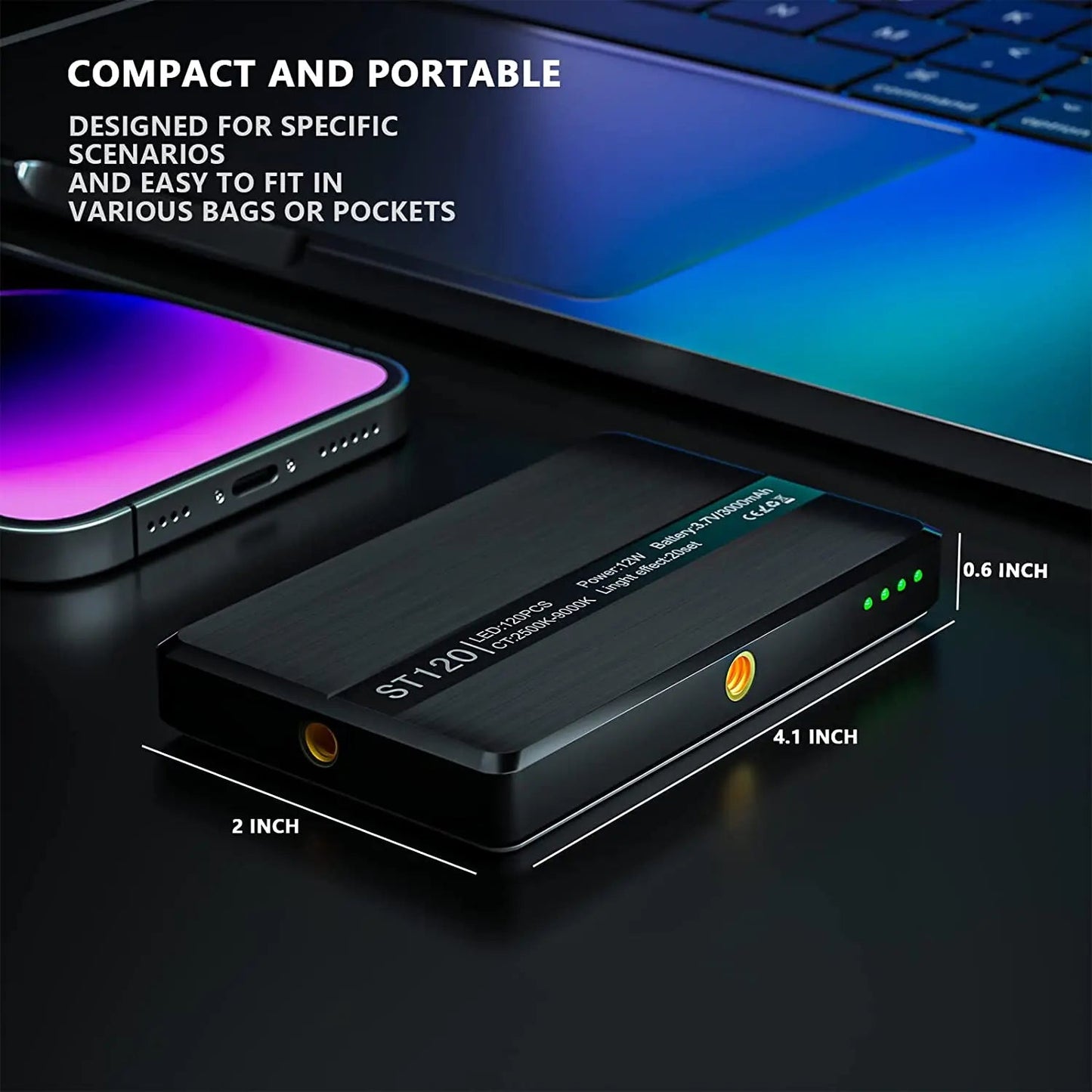 Adjustable Multi Modes 120 High Power LED Light For Phone and Laptop