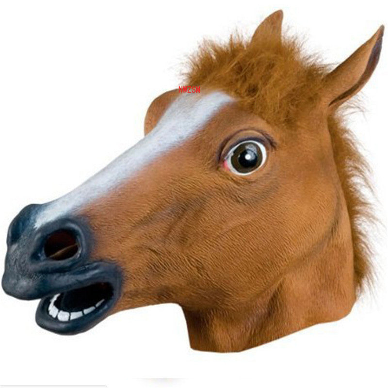 Horse Chimpanzee Sheep Wolf Llama, Animal Head Latex Party Mask