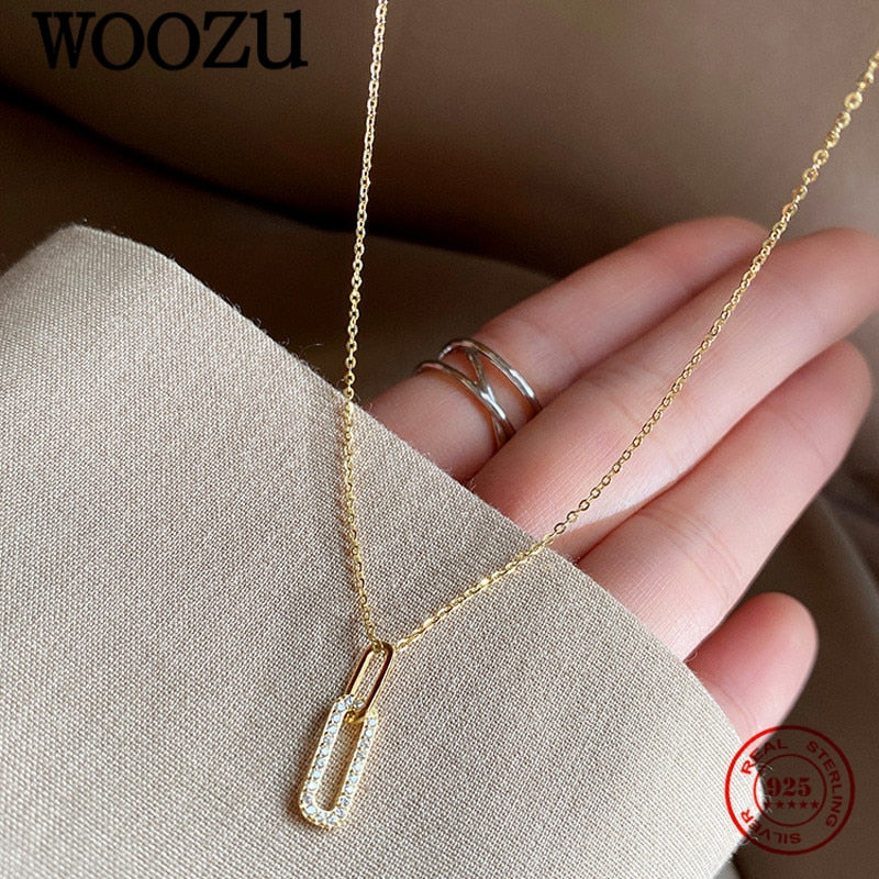 Gothic Oval Pave Pendant Necklace, 925 Sterling Silver