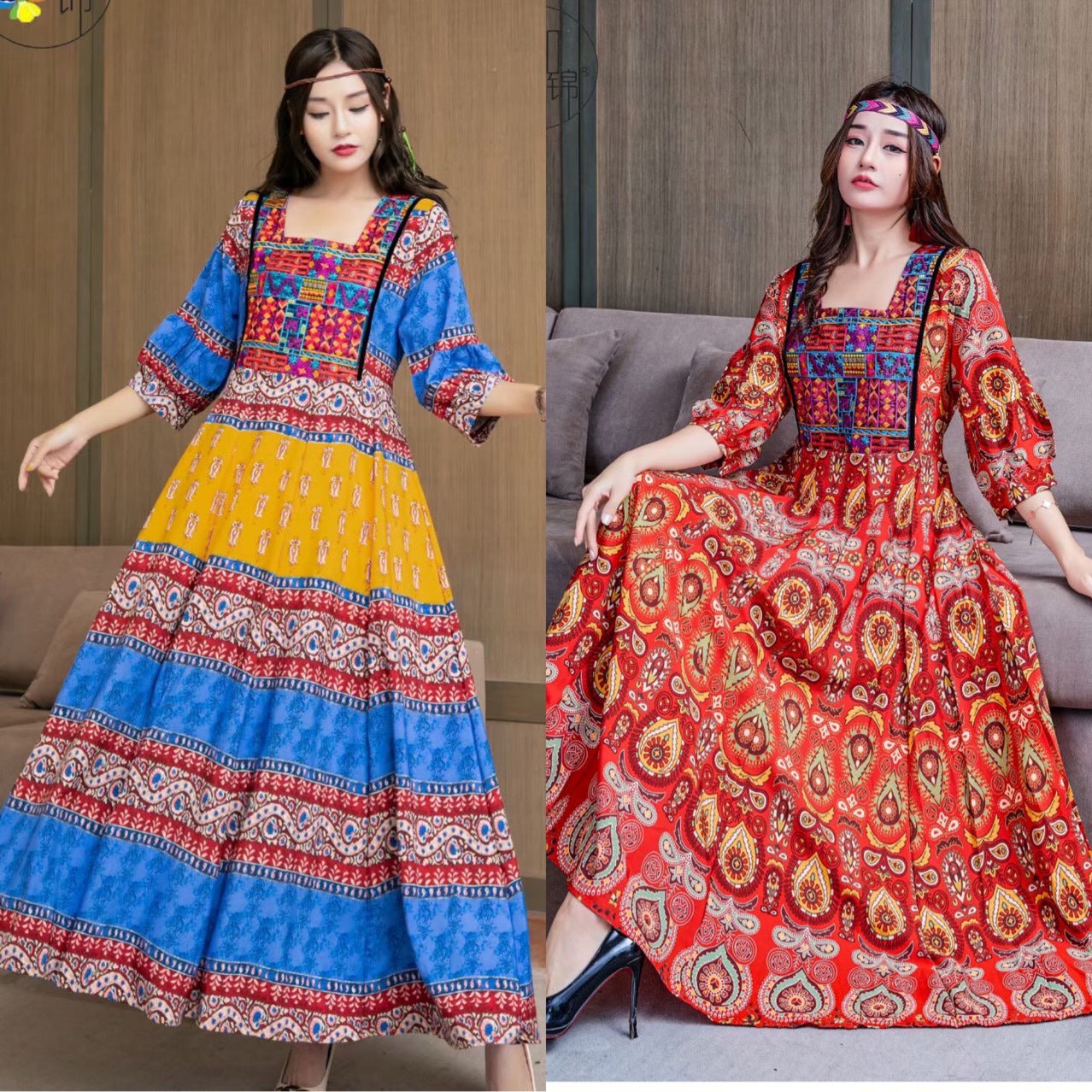 National-Style Dress, Thailand India Nepal Long Cool Hippy Travel Dress