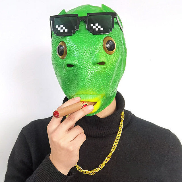 Horse Chimpanzee Sheep Wolf Llama, Animal Head Latex Party Mask