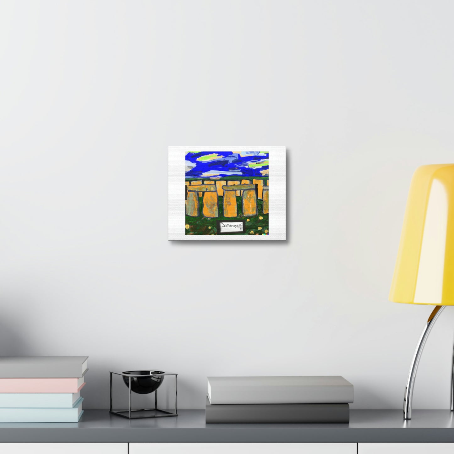 How Would Van Gogh Have Painted Stonehenge Digital Art 'Designed by AI' on Satin Canvas