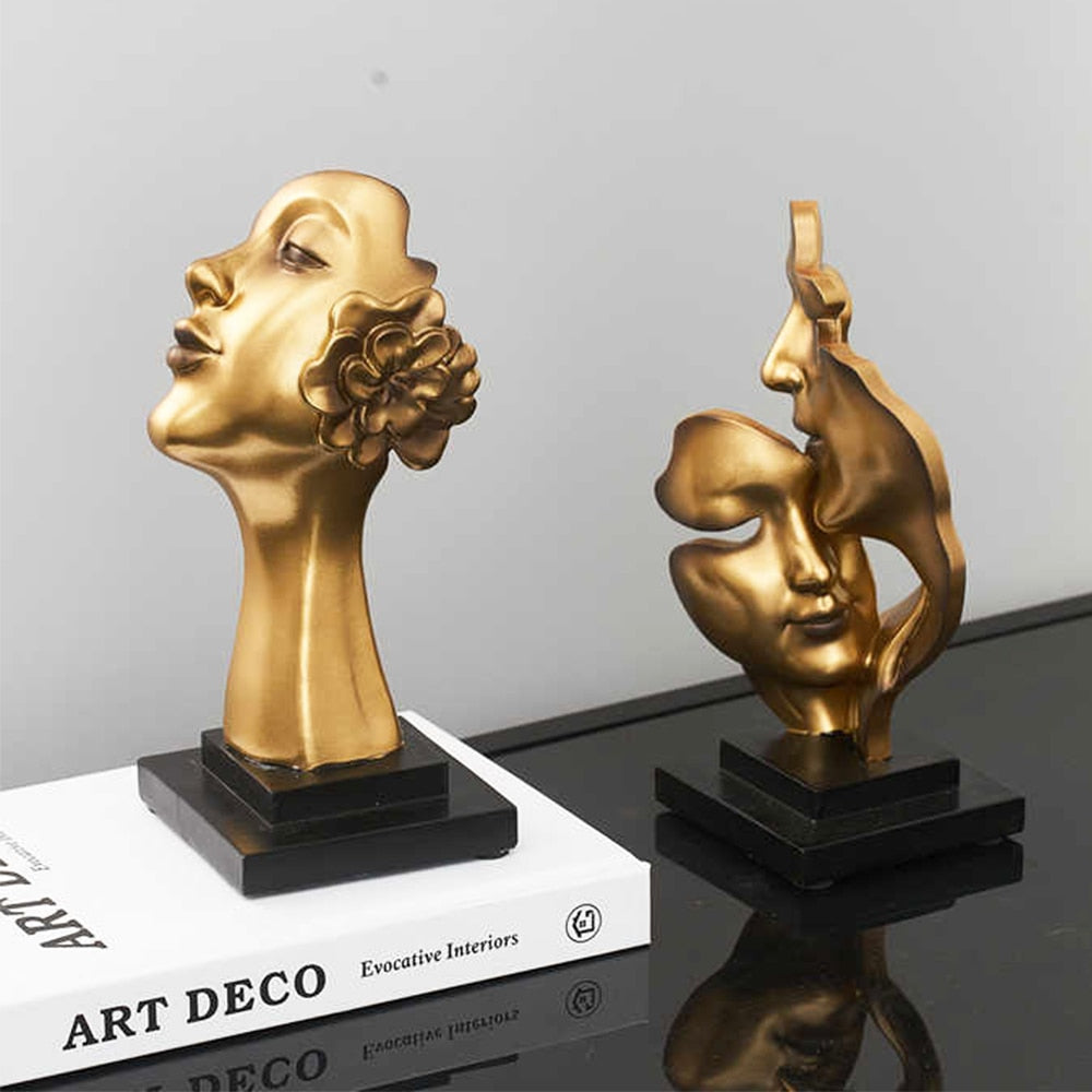 Abstract Face Statue Sculptures and Figurines