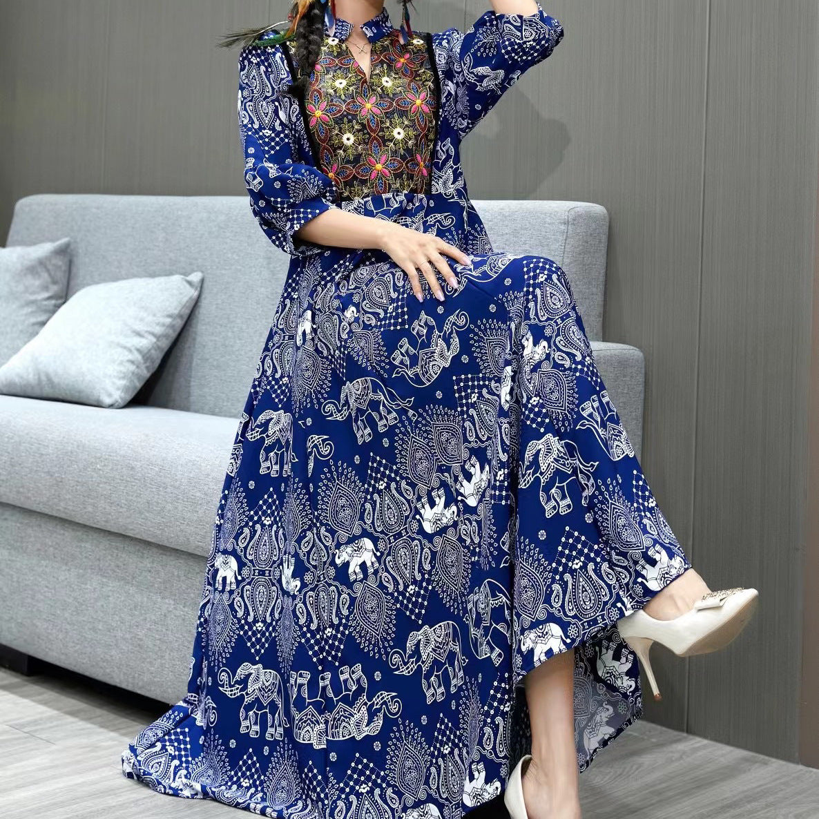 National-Style Dress, Thailand India Nepal Long Cool Hippy Travel Dress