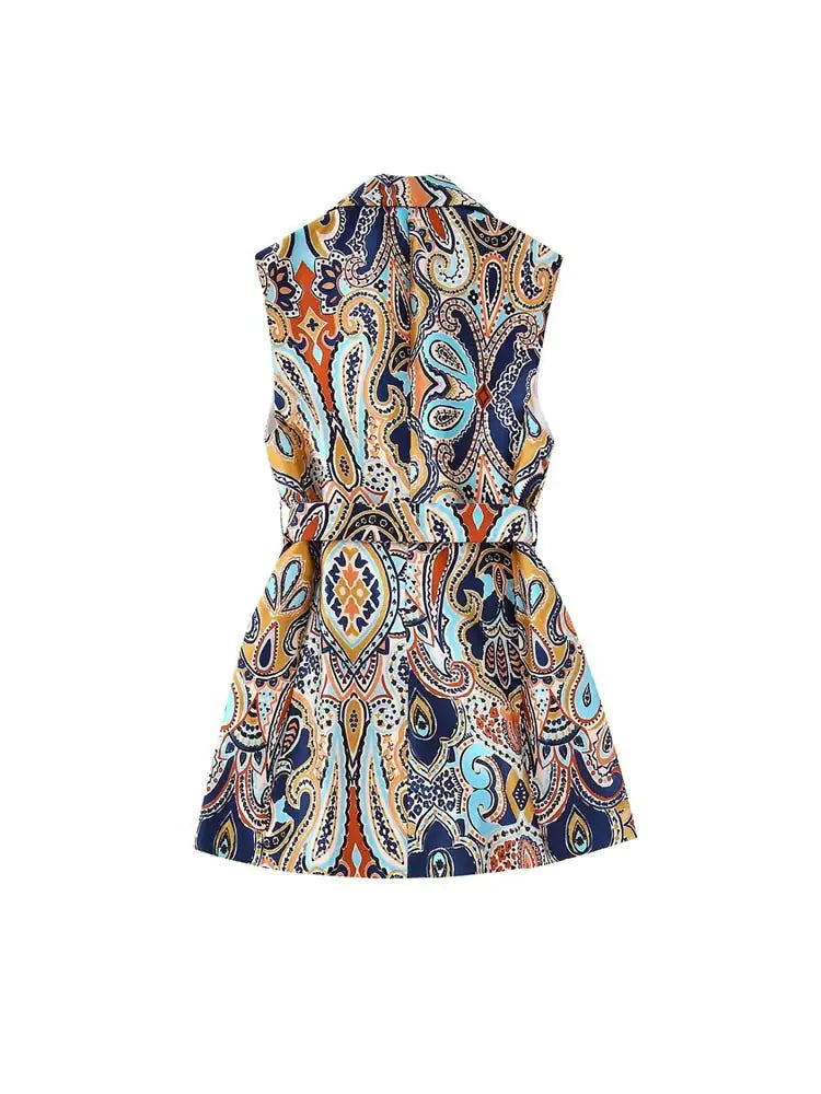 ZAR® Paisley Print Women's Waistcoat and Pants Set