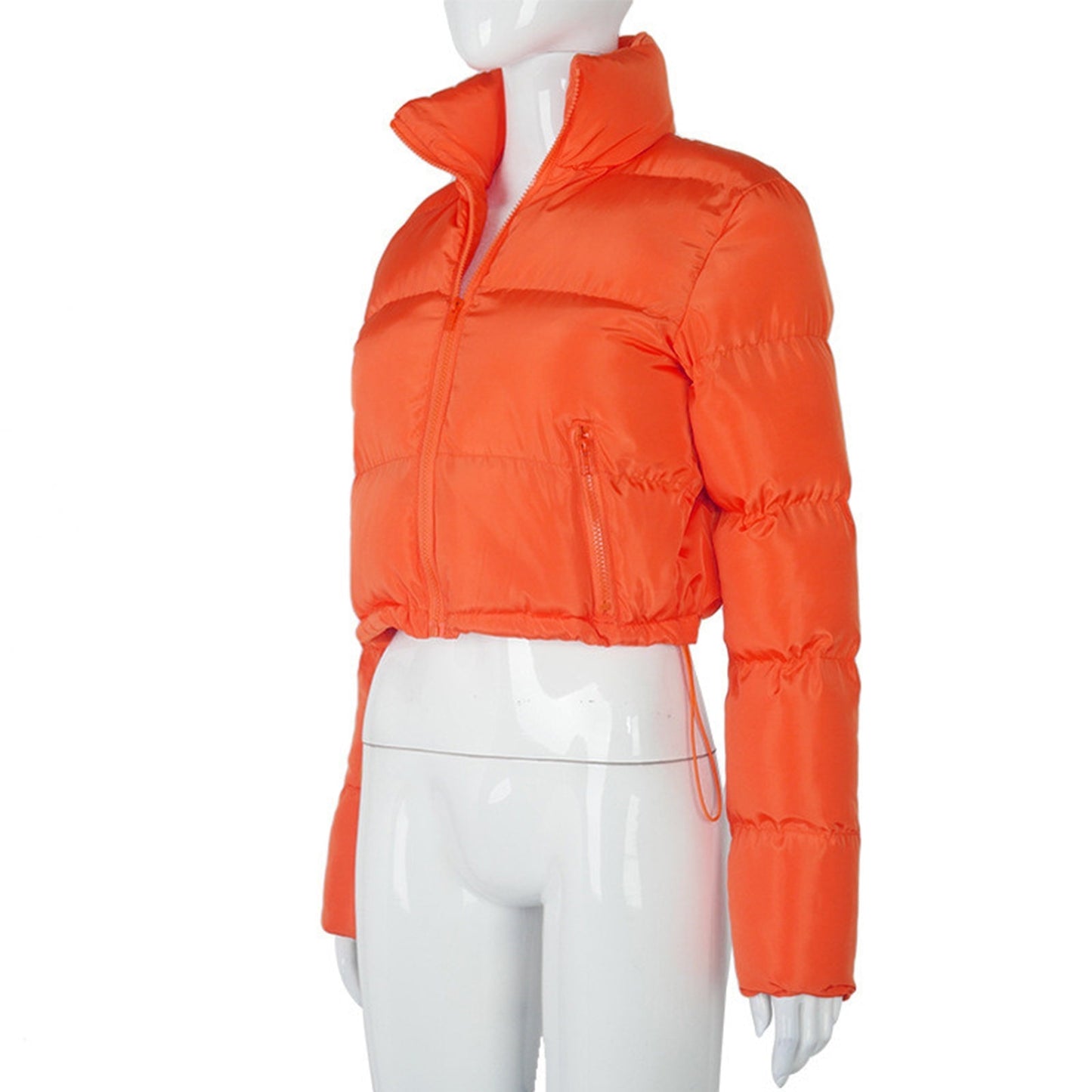 Vireous Women's Cropped High Waist Puffer Jacket