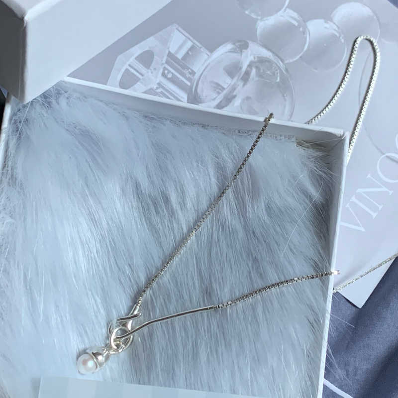 Simply Silver-Plated Pearl Drop Necklace, Classic