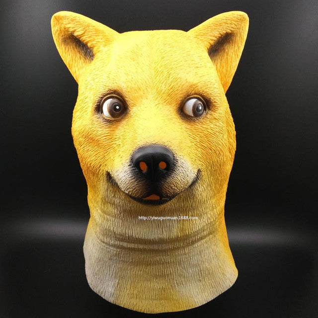 Horse Chimpanzee Sheep Wolf Llama, Animal Head Latex Party Mask