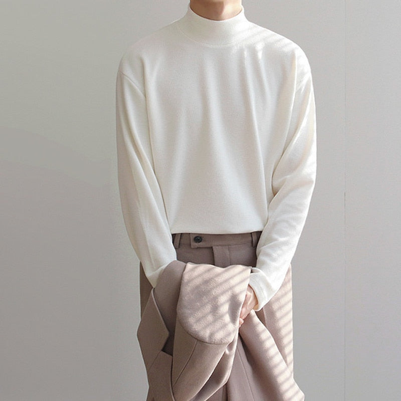Classic Velvet Turtleneck Men's Loose Fit Sweater