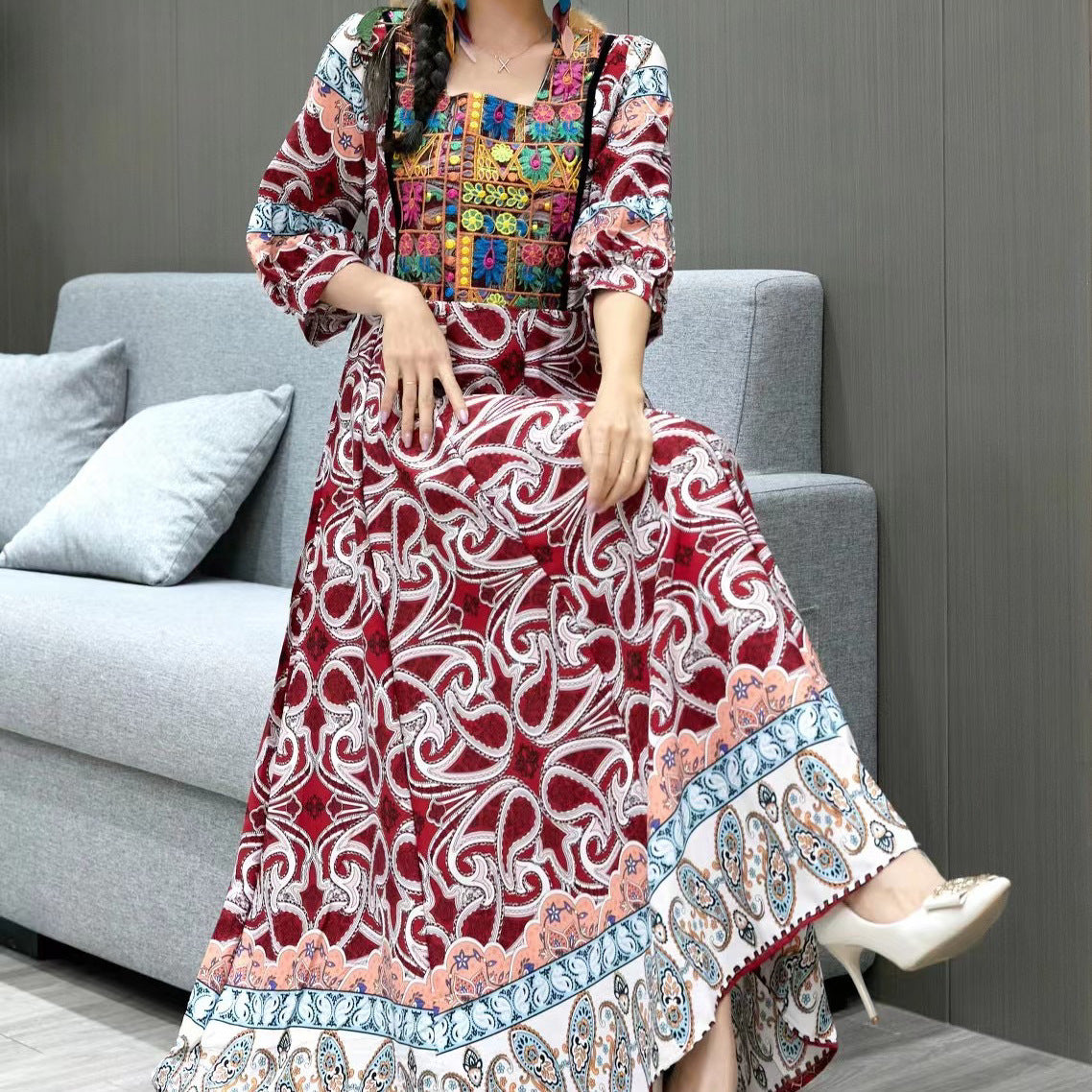 National-Style Dress, Thailand India Nepal Long Cool Hippy Travel Dress