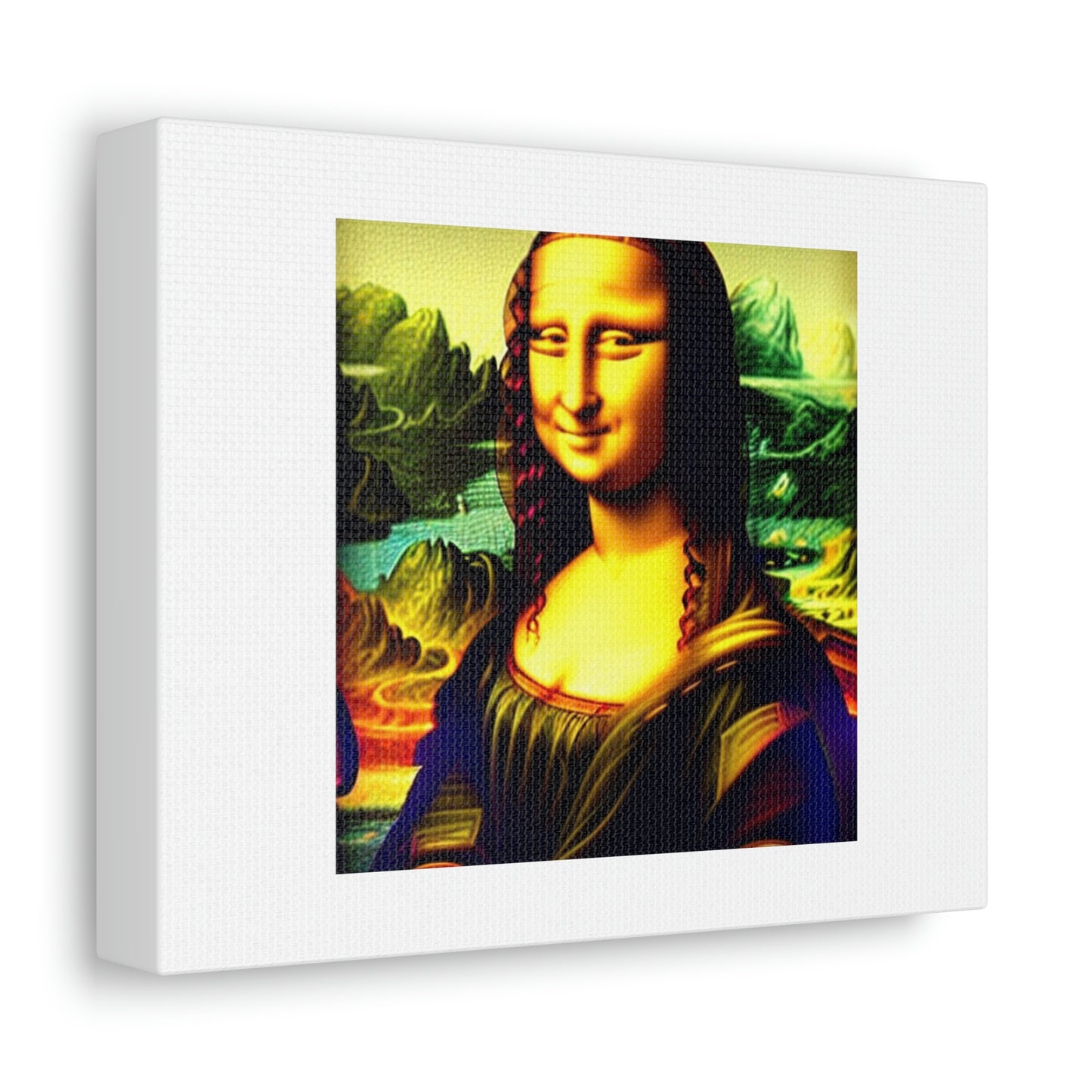 21st Century Mona Lisa Digital Art 'Designed by AI' on Satin Canvas, Stretched