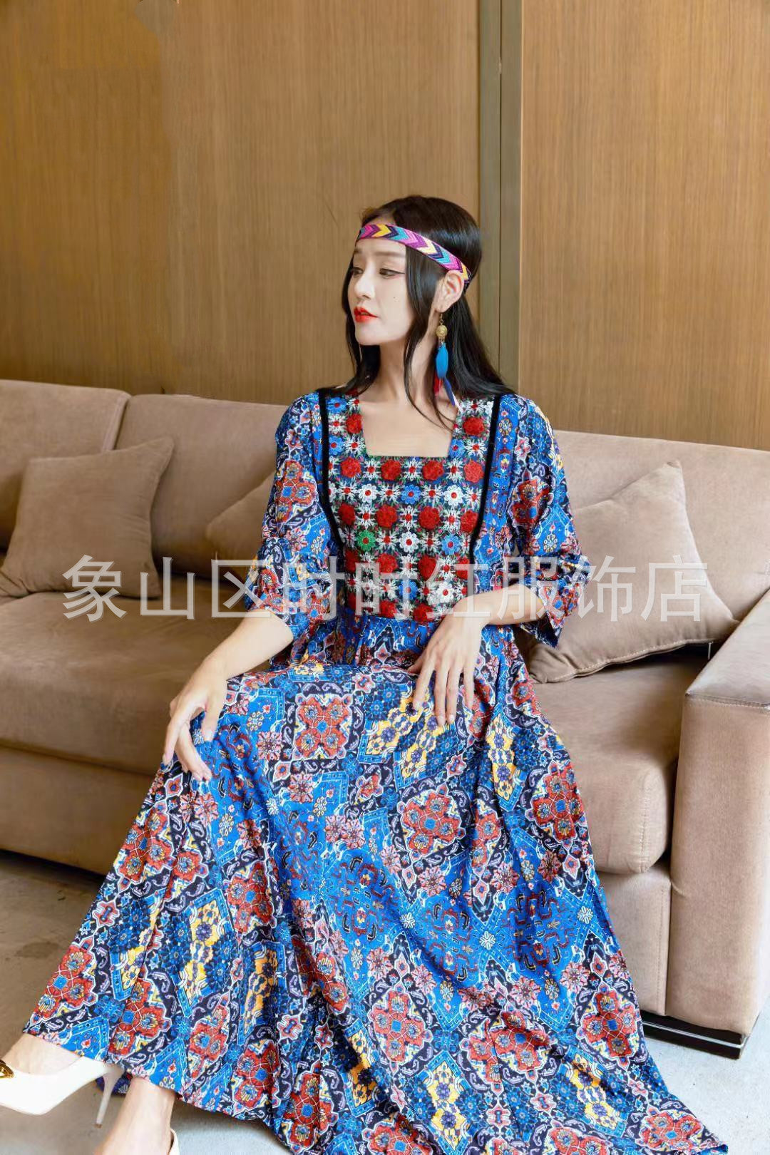 National-Style Dress, Thailand India Nepal Long Cool Hippy Travel Dress