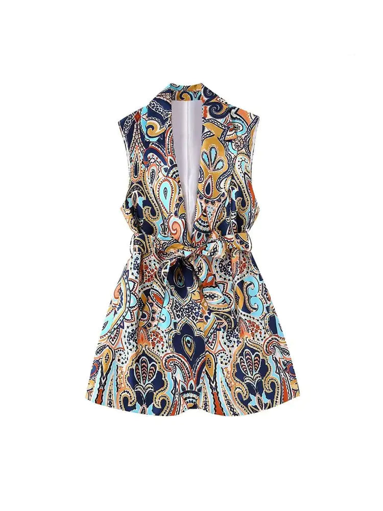 ZAR® Paisley Print Women's Waistcoat and Pants Set