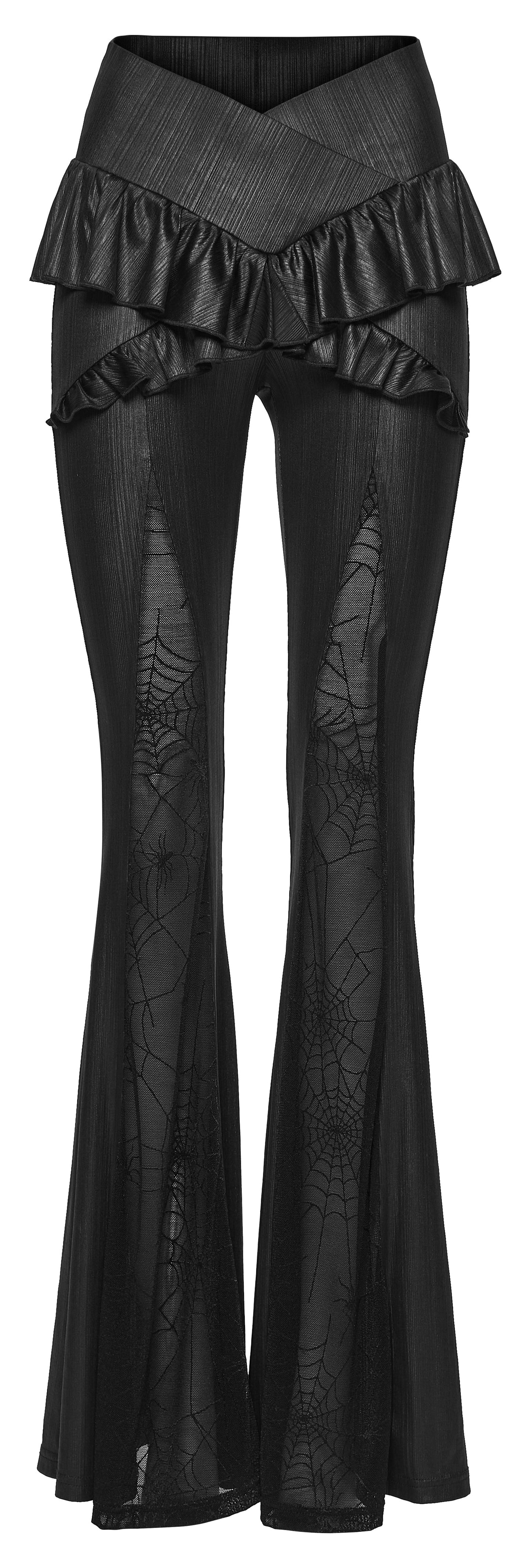 Punk Rave Bellatrix Goth Flared Pants in Black