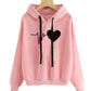 Heartbeat Print Women's Medium Blend Hoodie