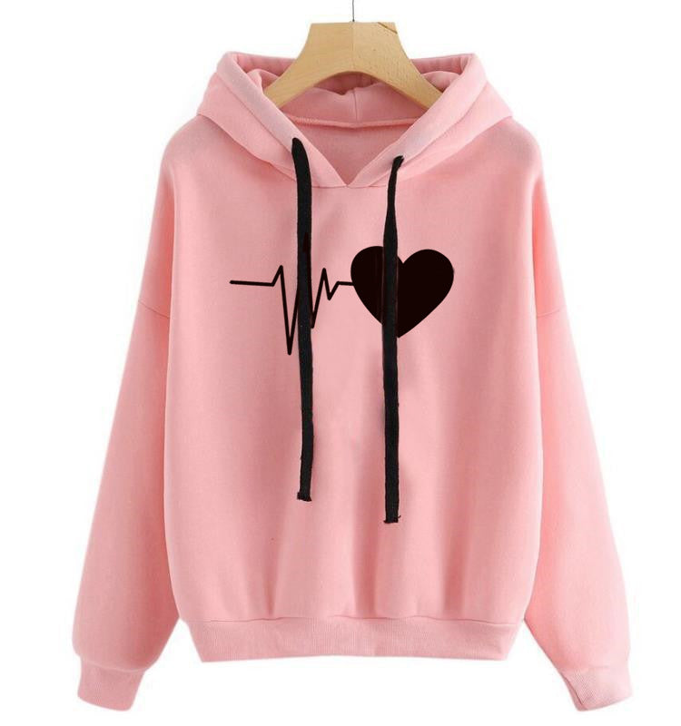 Heartbeat Print Women's Medium Blend Hoodie