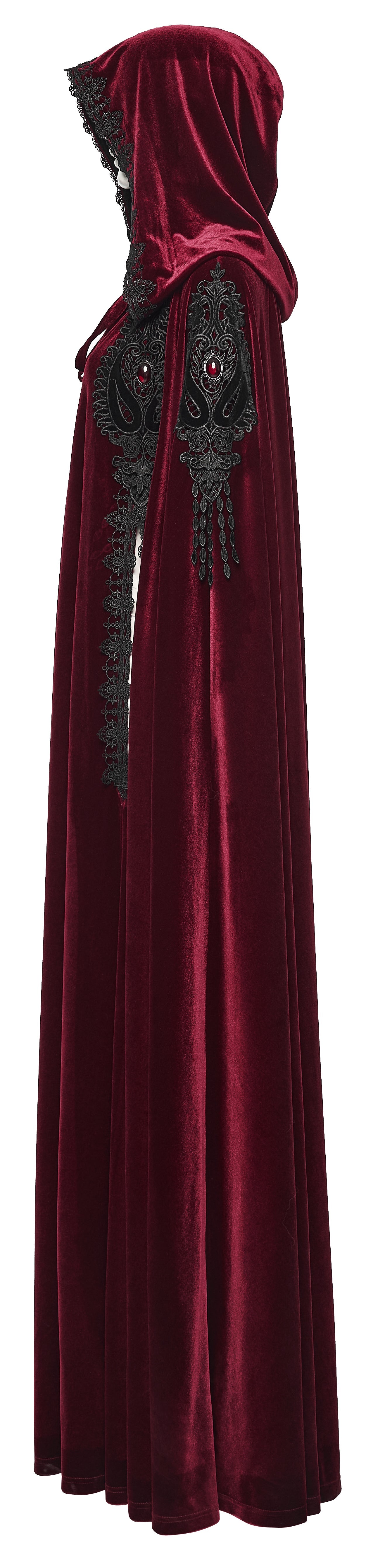 Punk Rave Seraphiel Gothic Velvet Cloak in Blood Red