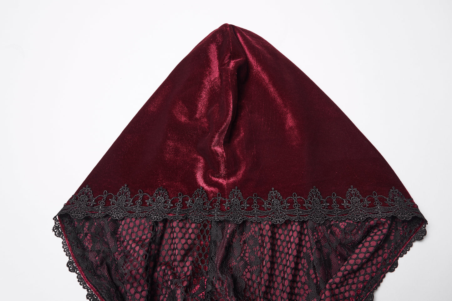 Punk Rave Seraphiel Gothic Velvet Cloak in Blood Red