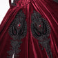Punk Rave Seraphiel Gothic Velvet Cloak in Blood Red