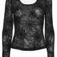 Punk Rave Lilith Gothic Spider Web Sheer Mesh T-Shirt